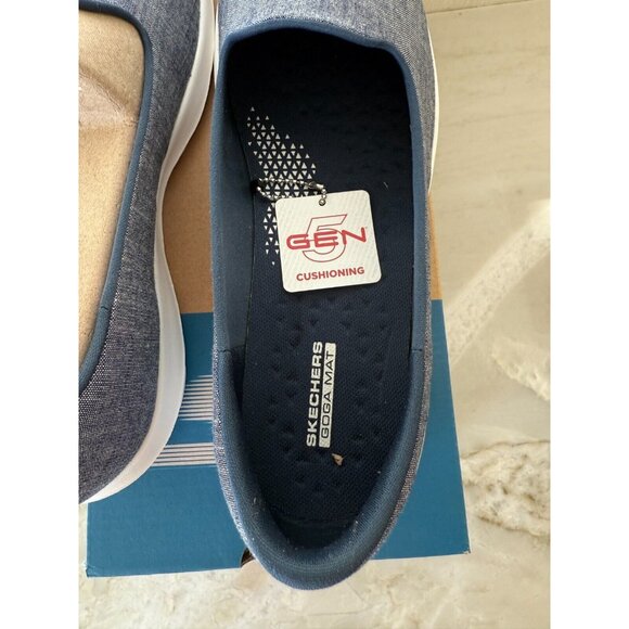 Skechers Womens Go Walk Lite Amore Navy Slip On Shoes Sze 11 Comfort Mesh - Picture 5 of 7